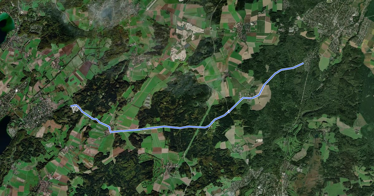 Маршрут Gauting - Königswiesen - Seefeld на спутниковом снимке