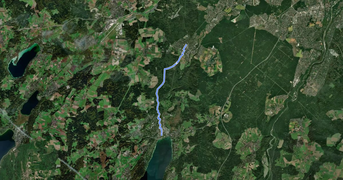 Маршрут Gauting - Königswiesen - Starnberg на спутниковом снимке