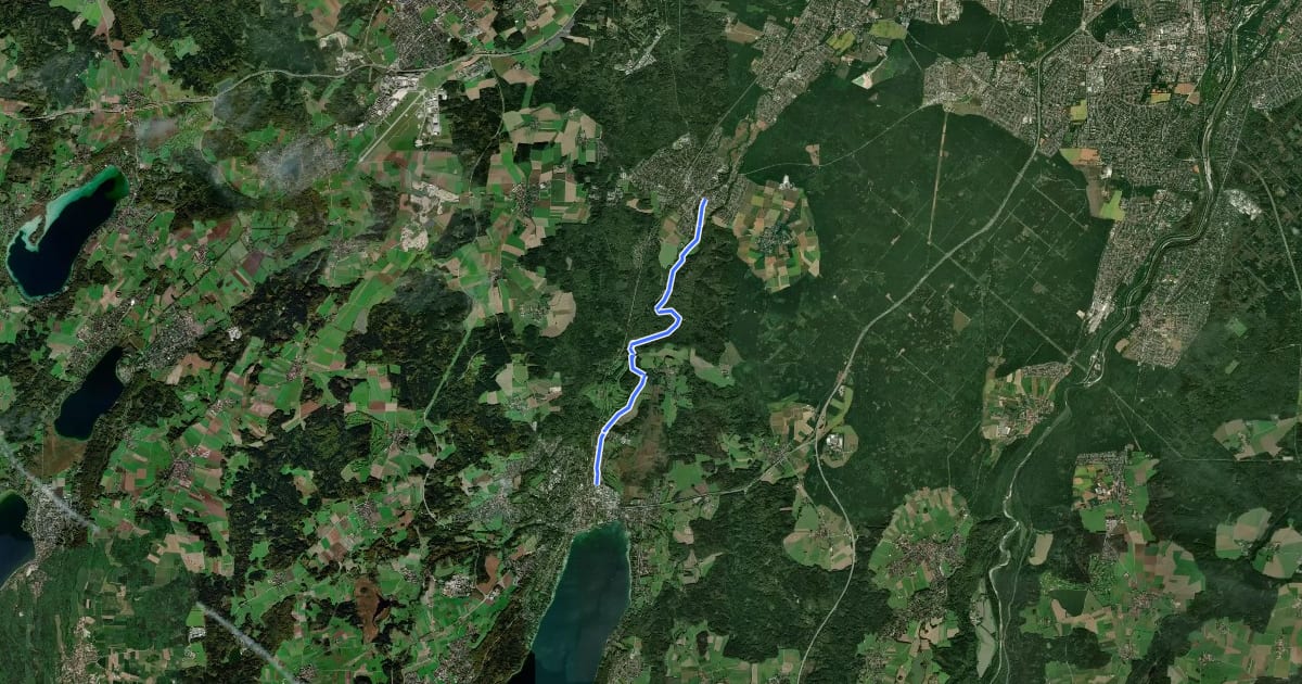 Маршрут Gauting - Starnberg на спутниковом снимке