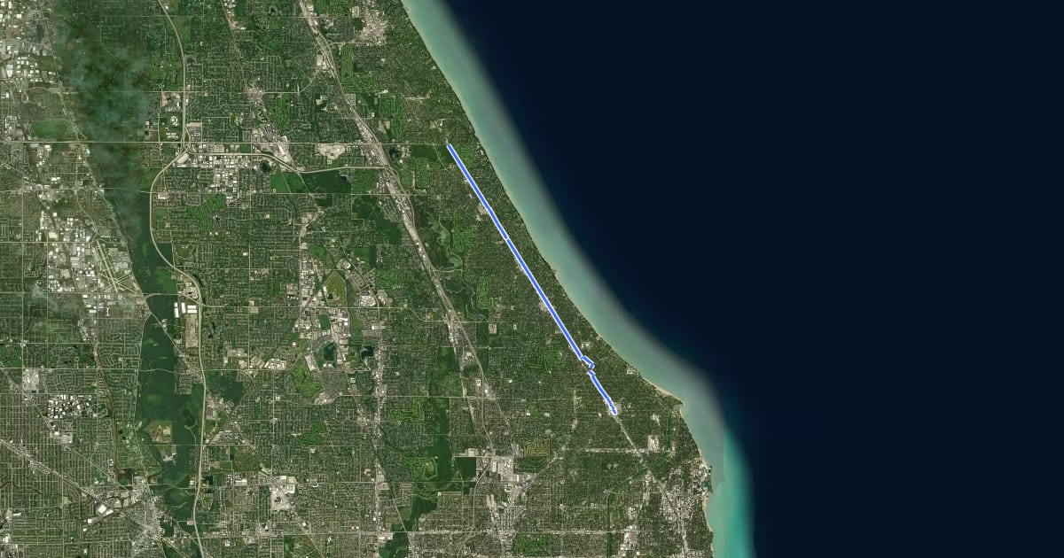 Маршрут GB - Green Bay Trail - Cook County на спутниковом снимке