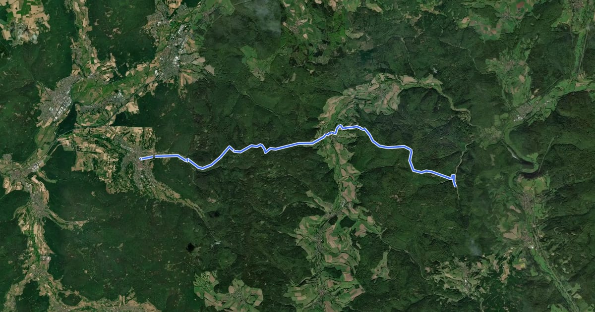 Маршрут Gebietswanderweg: Bad Orb => Emmerichsthal на спутниковом снимке