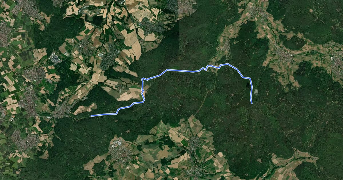 Маршрут Gebietswanderweg: Horbach => Kleinkahl на спутниковом снимке