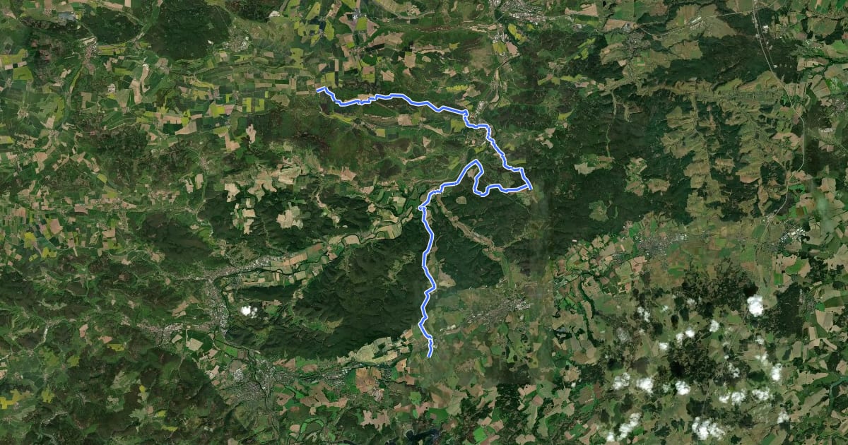 Маршрут Gebietswanderweg Pößneck- Kahla - Blankenhain на спутниковом снимке