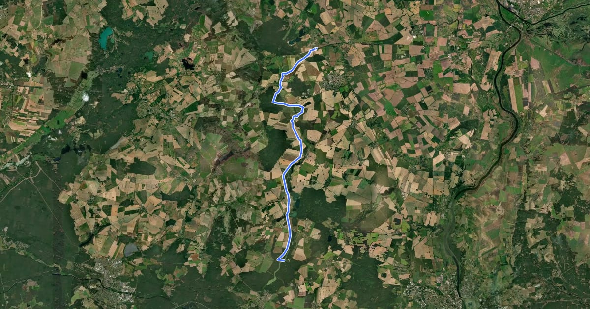 Маршрут Gebietswanderweg Platkower Mühlenfließ на спутниковом снимке