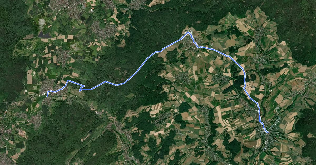 Маршрут Gebietswanderweg Rote Diagonale на спутниковом снимке