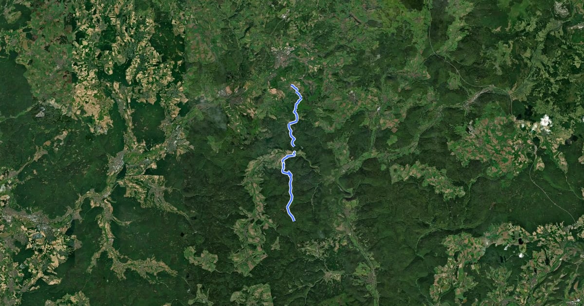 Маршрут Gebietswanderweg Roter Balken на спутниковом снимке