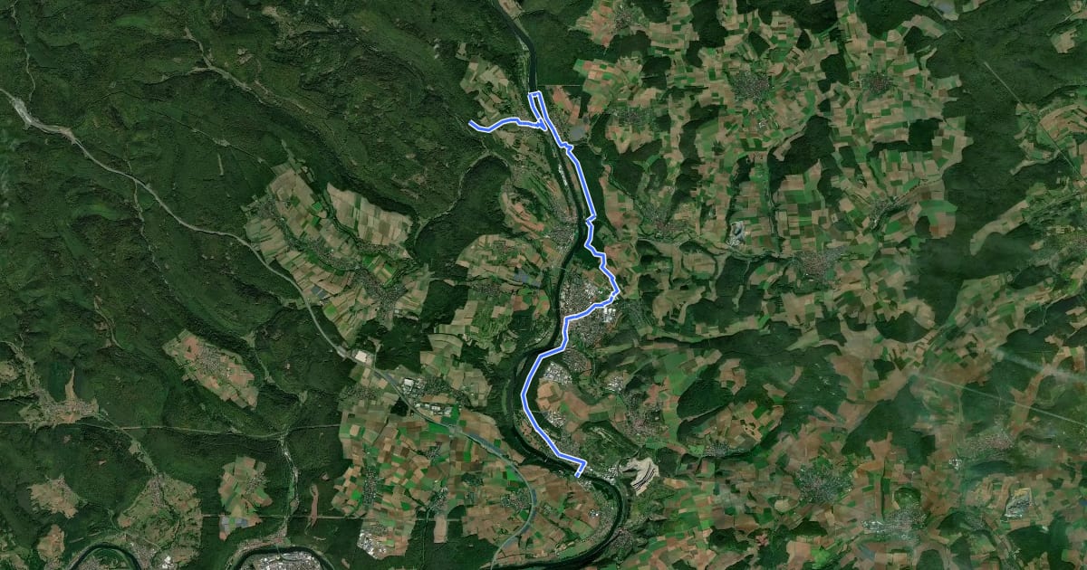 Маршрут Gebietswanderweg Roter Balken: Hafenlohrtal - Lengfurt на спутниковом снимке