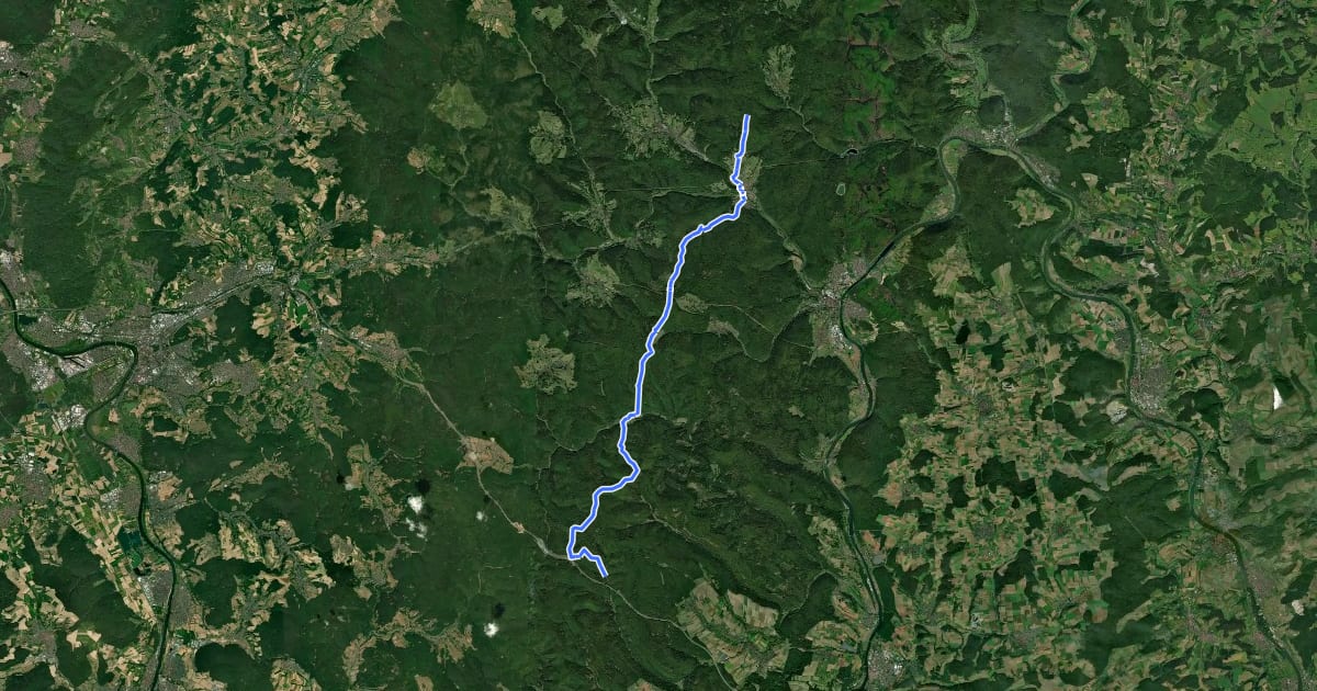 Маршрут Gebietswanderweg Roter Balken Haseltal - Partenstein на спутниковом снимке