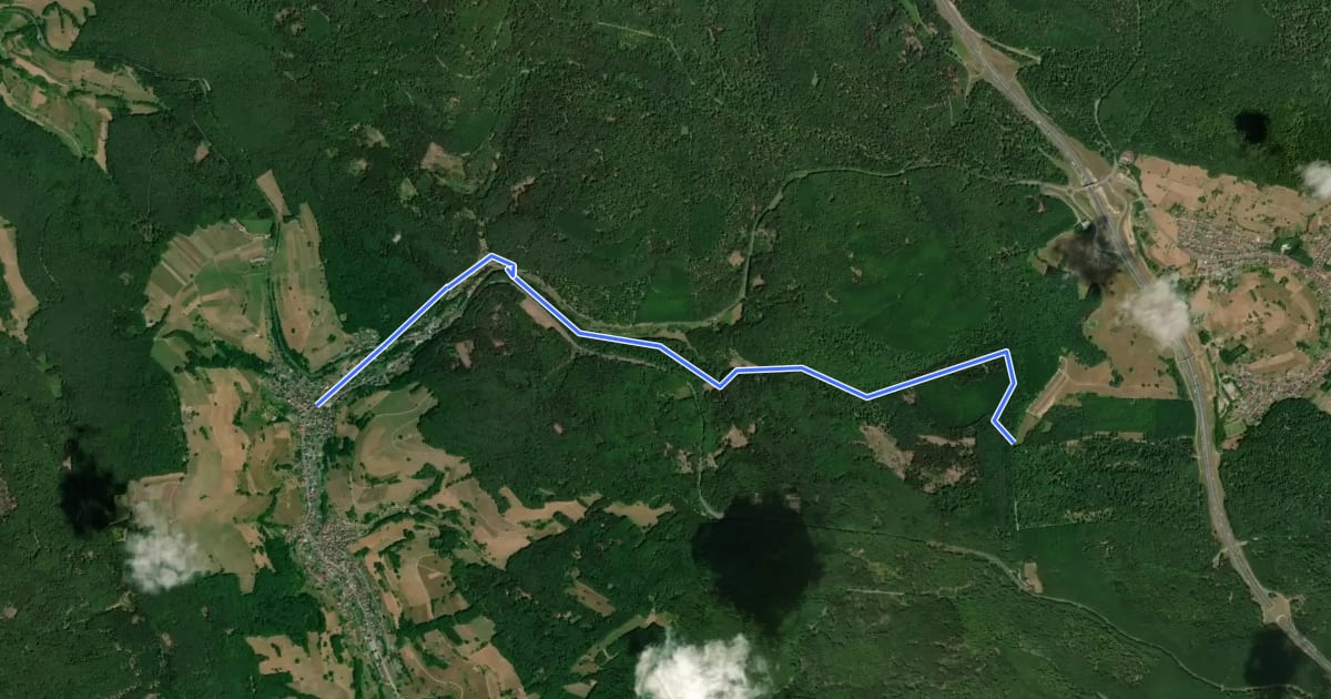 Маршрут Gebietswanderweg Roter Balken: Hessenthal - Holzlege (bei Echterspfahl) на спутниковом снимке