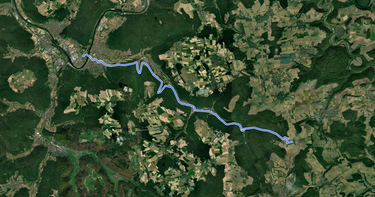 Маршрут Gebietswanderweg Roter Balken Miltenberg - Steinfurt на спутниковом снимке