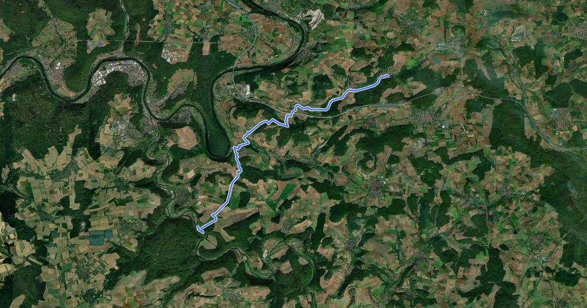 Маршрут Gebietswanderweg roter Schrägstrich на спутниковом снимке