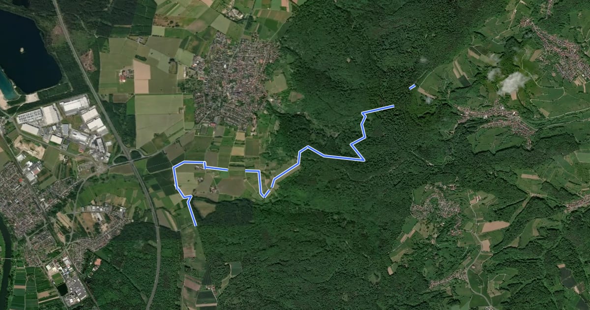 Маршрут Gebietswanderweg Roter Schrägstrich: Hohl - Rückersbacher Schlucht на спутниковом снимке