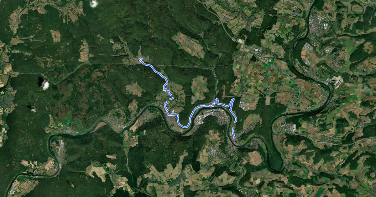 Маршрут Gebietswanderweg Roter Schrägstrich Unteraltenbuch - Kreuzwertheim на спутниковом снимке