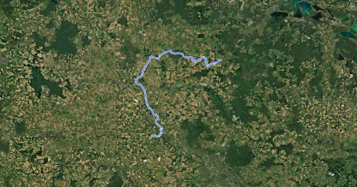 Маршрут Gebietswanderweg Roter Strich на спутниковом снимке