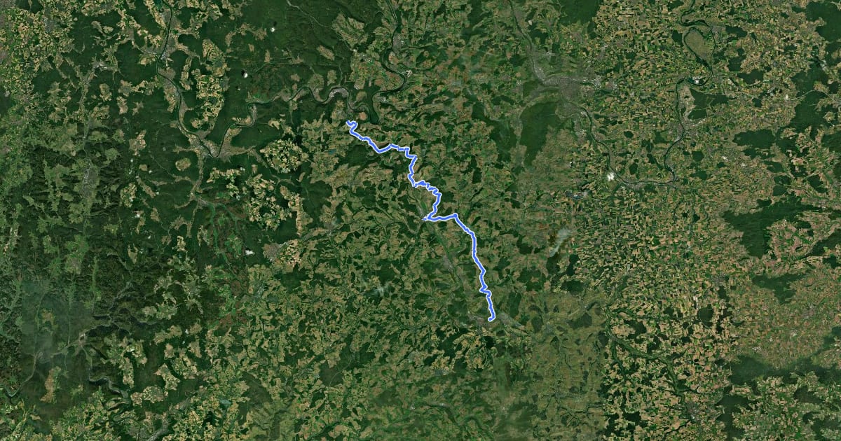 Маршрут Gebietswanderweg (roter Strich) Nr. 88 на спутниковом снимке