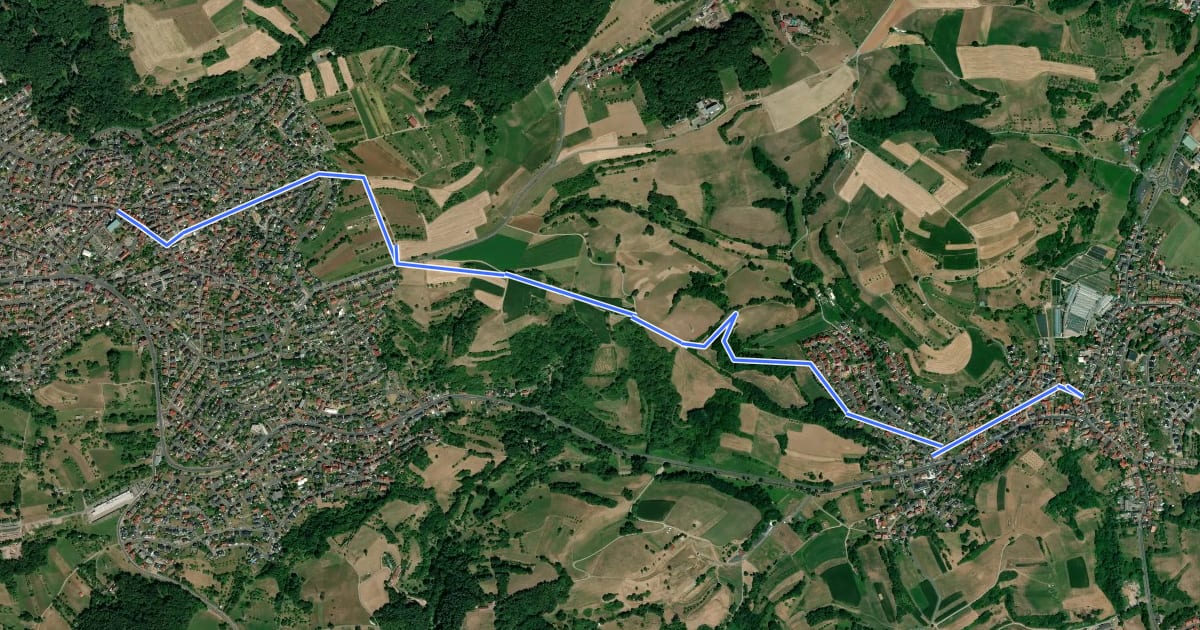 Маршрут Gebietswanderweg Rotes Dreieck: Haibach -> Straßbessenbach на спутниковом снимке