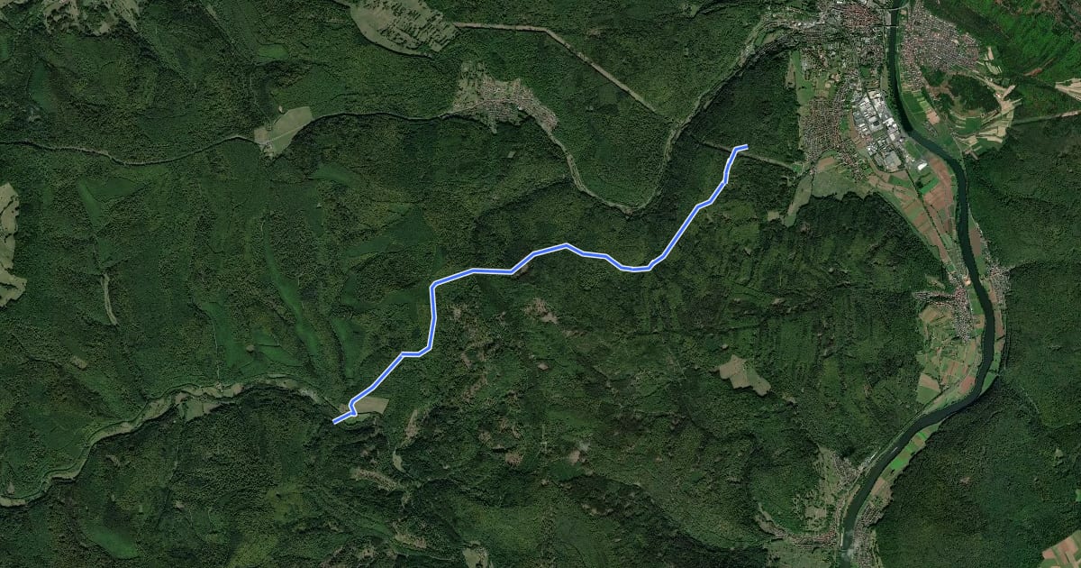 Маршрут Gebietswanderweg Rotes Dreieck, Lohr - Erlenfurt на спутниковом снимке