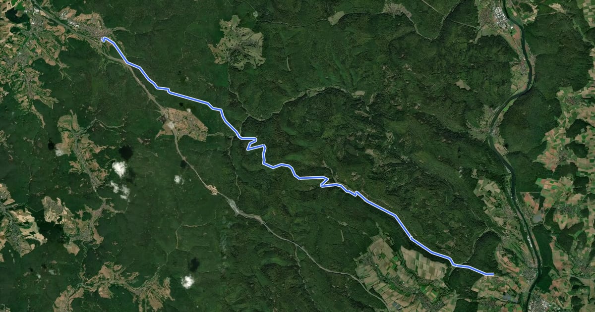Маршрут Gebietswanderweg Rotes Dreieck Waldaschaff - Hafenlohr на спутниковом снимке