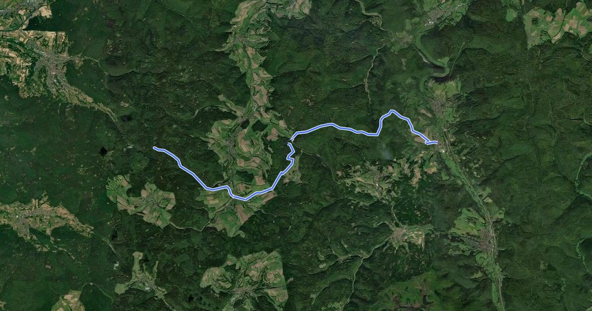 Маршрут Gebietswanderweg Rotes X, Mittelsinn - Wegscheid на спутниковом снимке