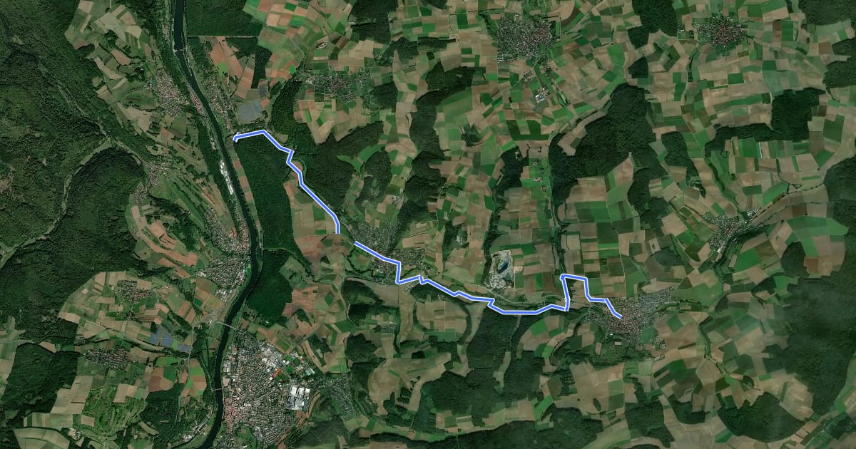 Маршрут Gebietswanderweg Rotes X - Zimmern ->| Karbach -> Birkenfeld на спутниковом снимке
