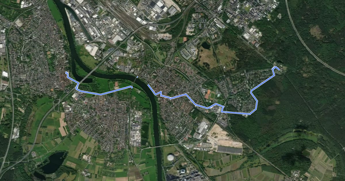 Маршрут Gebietswanderweg: Steinheim => Großauheim на спутниковом снимке