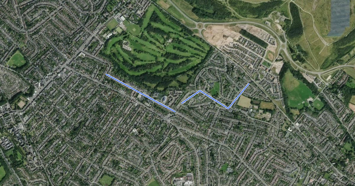 Маршрут Gedling <> Mapperley на спутниковом снимке