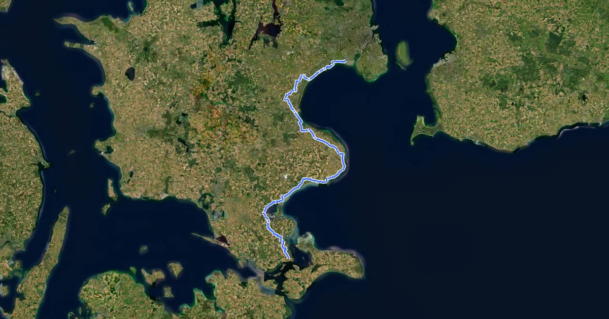 Маршрут Gedser–Helsingør на спутниковом снимке
