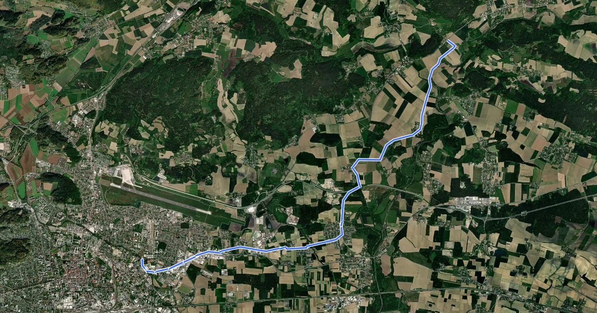 Маршрут Geiersdorfer Radweg на спутниковом снимке