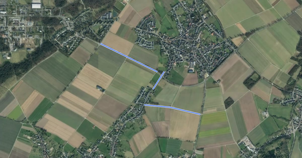 Маршрут Geilenkirchen (02) - Übach-Palenberg (64) на спутниковом снимке