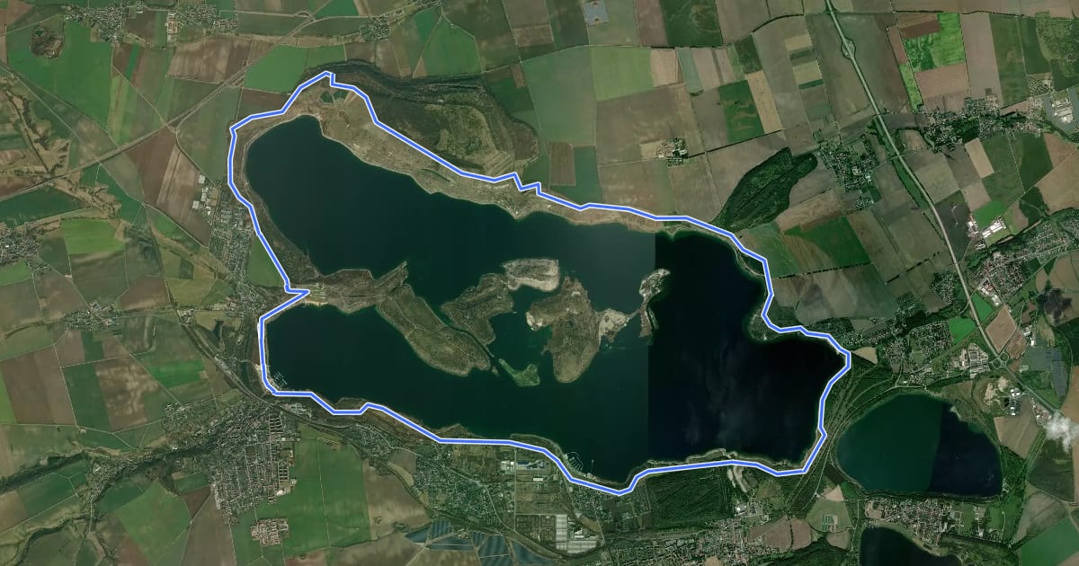Маршрут Geiseltalsee-Rundweg на спутниковом снимке