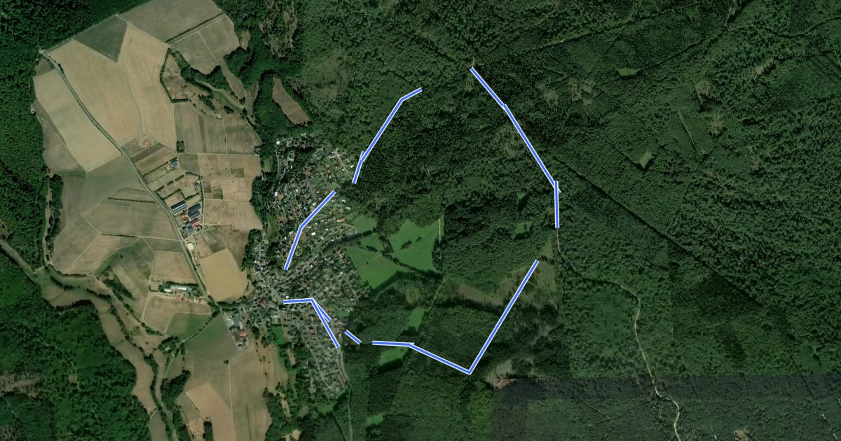 Маршрут Geisenheimer Rundweg B на спутниковом снимке