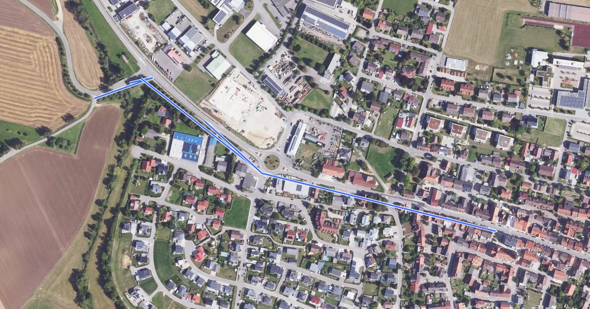 Маршрут Geisingen Rathaus - Kötachbrücke на спутниковом снимке