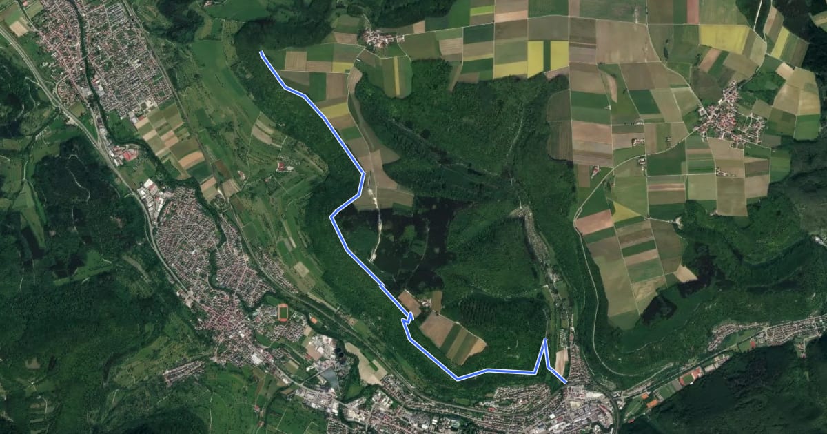 Маршрут Geislingen Steige - Hohenstein на спутниковом снимке