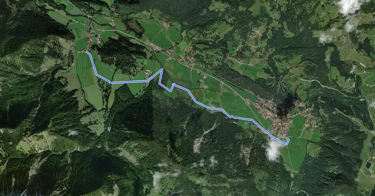 Маршрут Geitau-Bayrischzell на спутниковом снимке