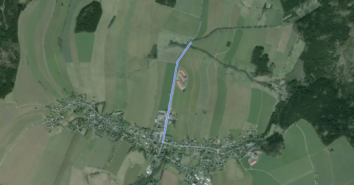 Маршрут gelb-Strich Lengefelder Strasse на спутниковом снимке