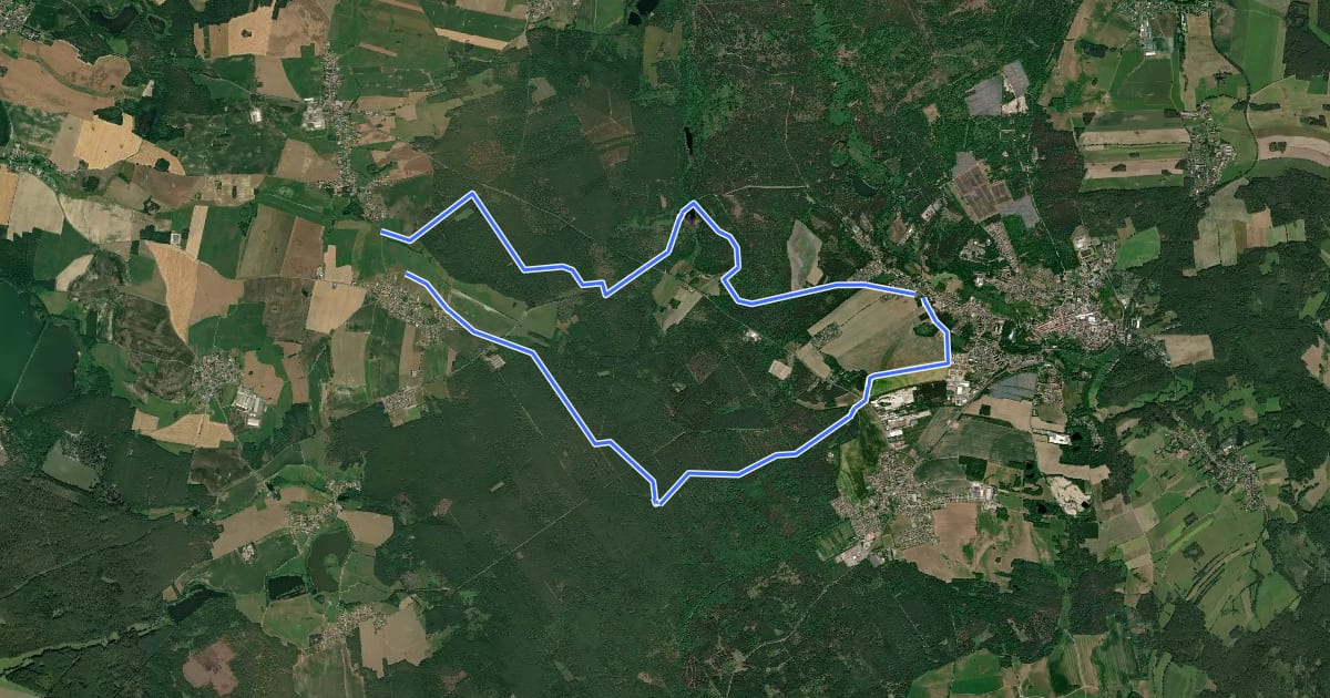 Маршрут Gelbe Distanzreitroute Tauscha на спутниковом снимке