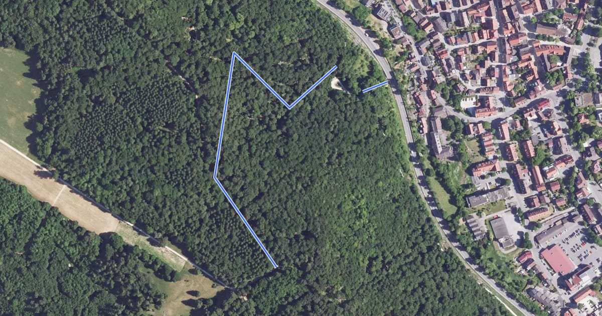Маршрут gelbe Raute Blaubeuren - Oberer Barmen на спутниковом снимке