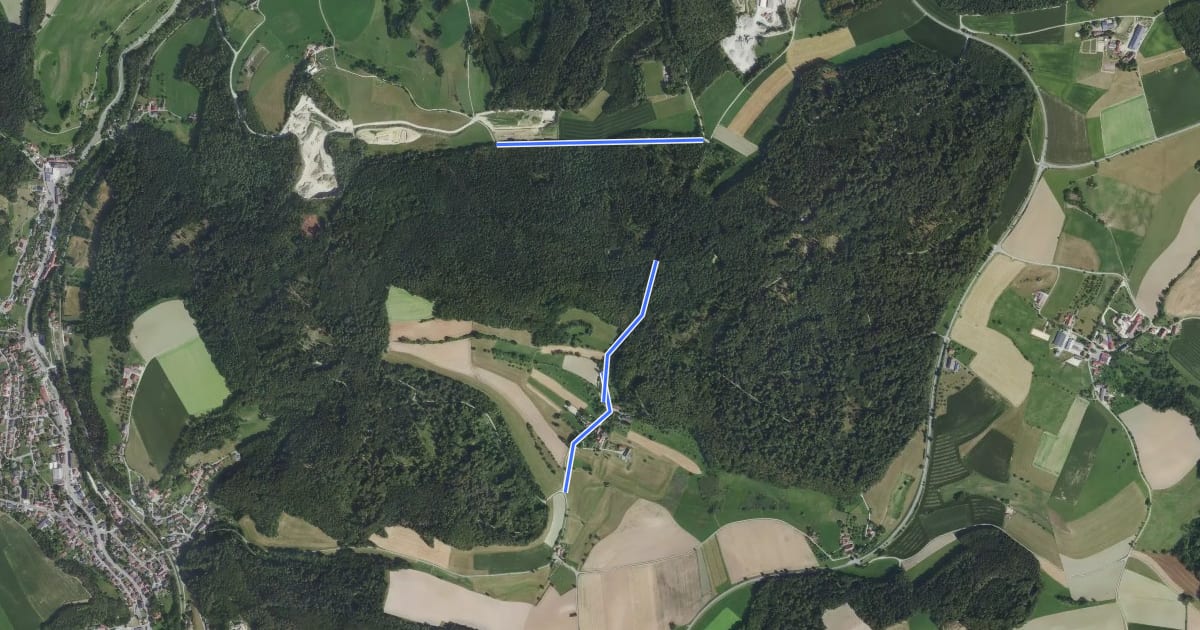 Маршрут gelbe Raute Burgtal - Postweg на спутниковом снимке