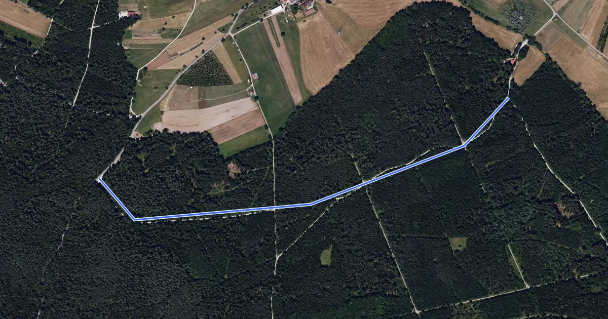 Маршрут gelbe Raute Erlenhauweg - Bei der Bruchhütte на спутниковом снимке