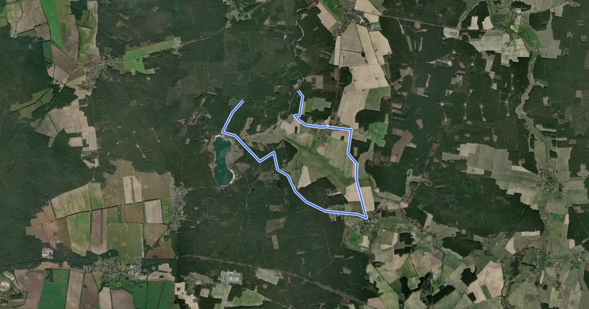 Маршрут Gelber Balken Barbassee-Briesener See-Caminchen-Klein Leine- Klein Leiner See на спутниковом снимке
