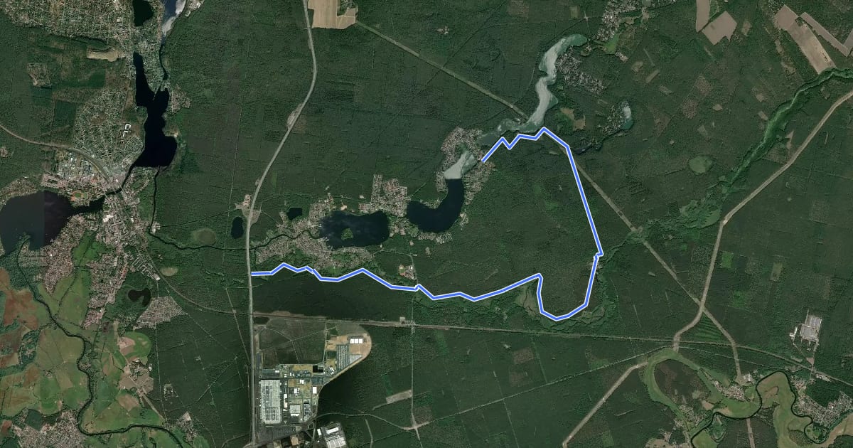 Маршрут Gelber Balken Löcknitztal Wanderweg. на спутниковом снимке