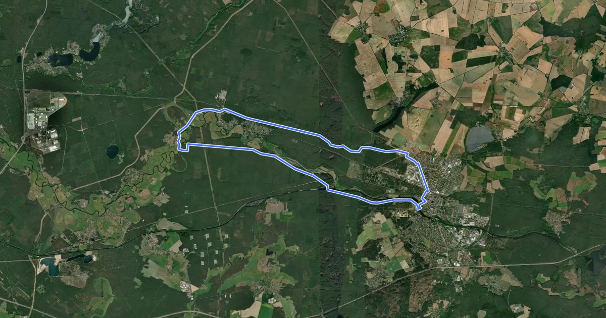 Маршрут Gelber Balken - Route 1 на спутниковом снимке