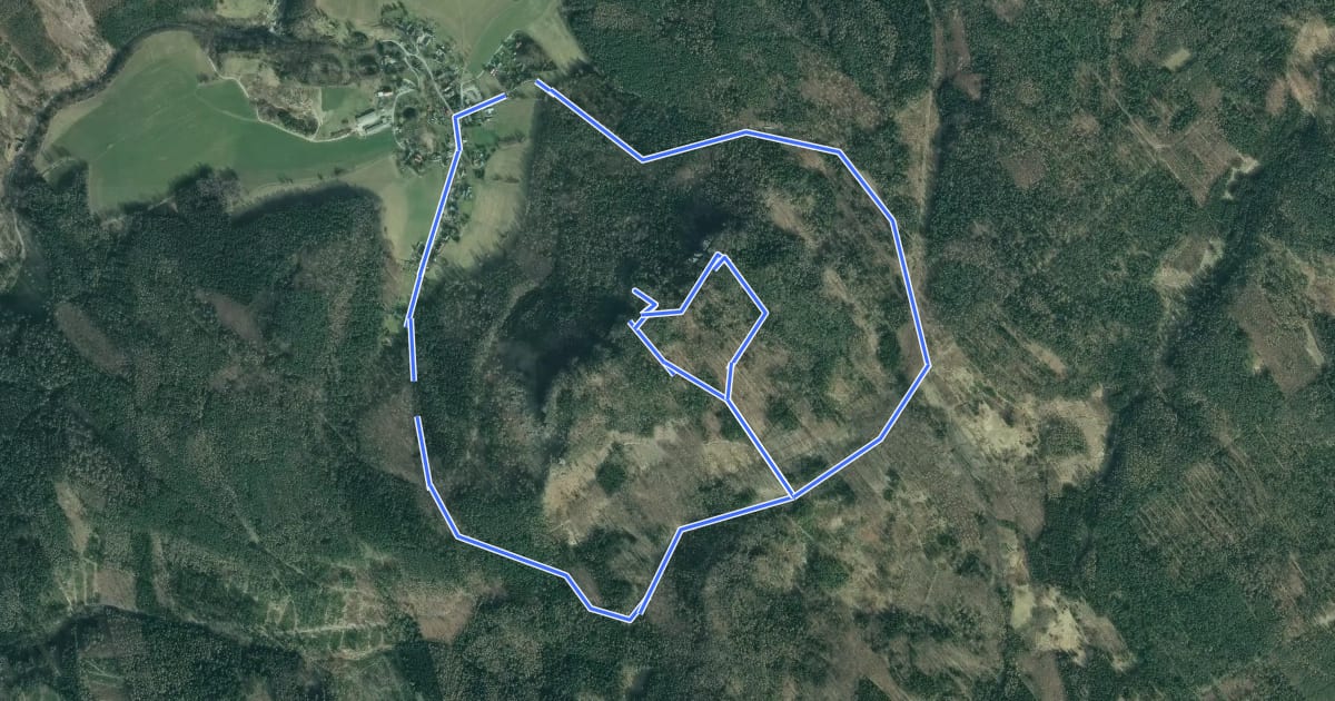 Маршрут Gelber Punkt, Kl. Zschirnstein, Rundwanderweg на спутниковом снимке