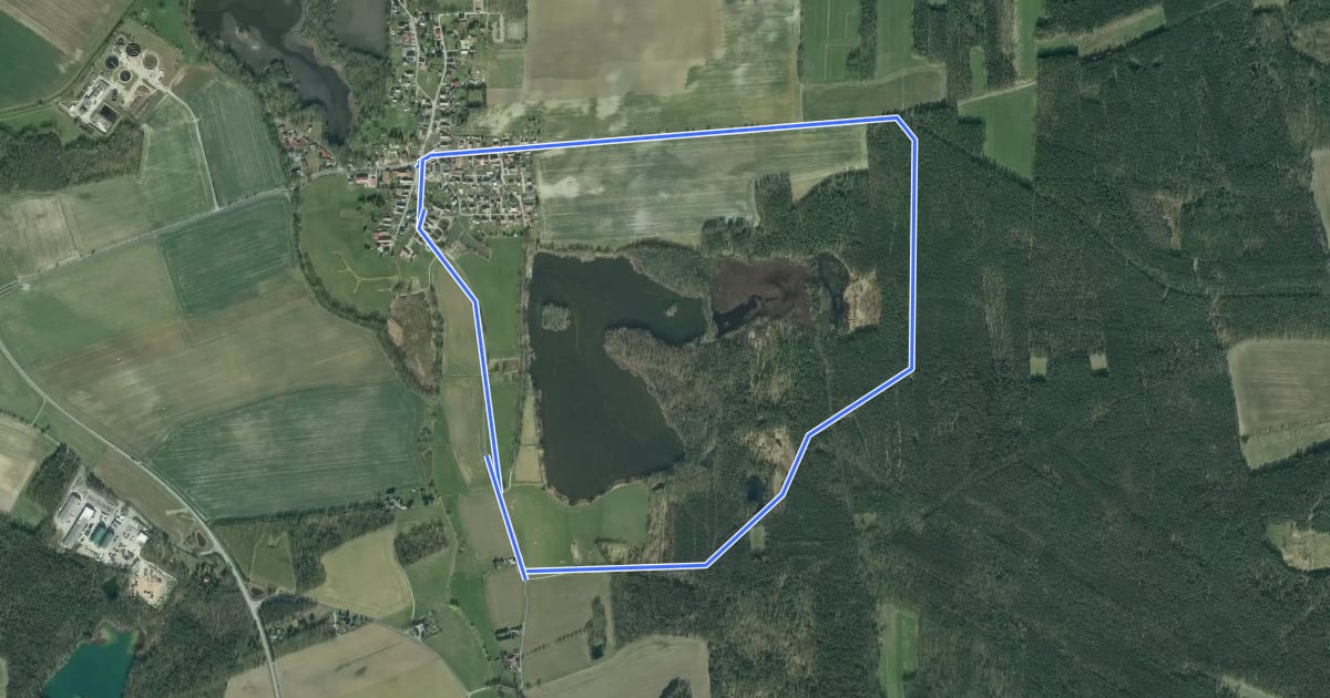 Маршрут Gelber Punkt Sandteichrundweg на спутниковом снимке
