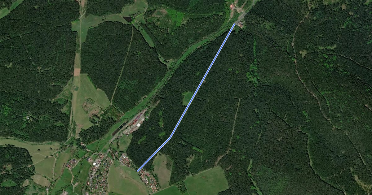 Маршрут Gelber Strich на спутниковом снимке