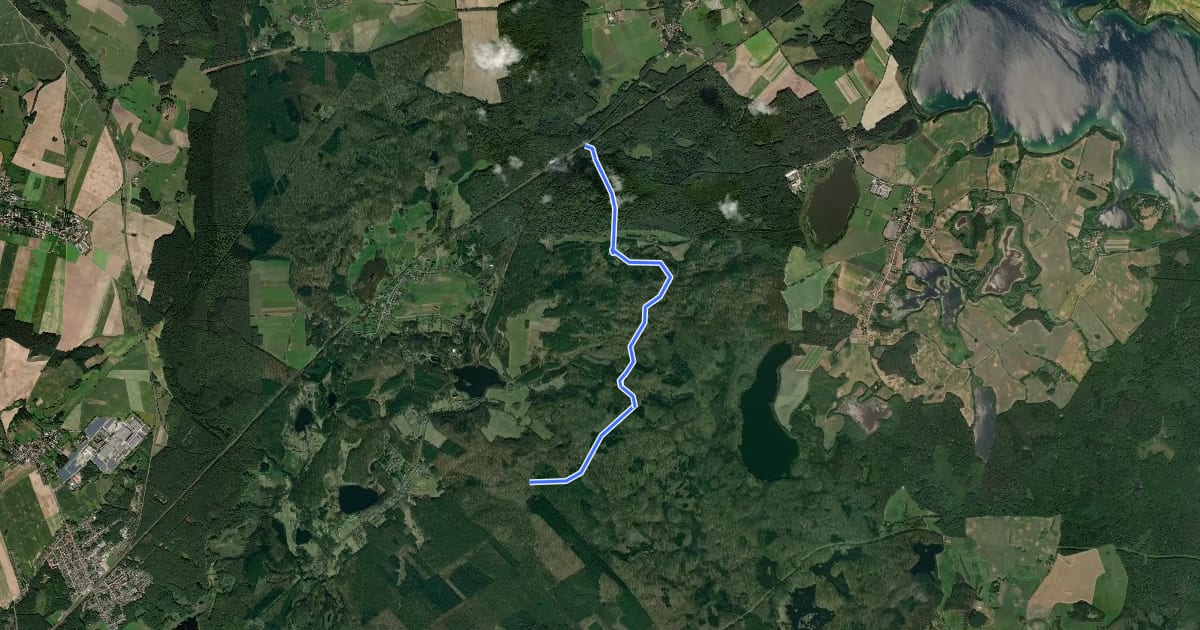 Маршрут Gelber Strich Kloster Chorin - Theerhofen - Senftenhütte на спутниковом снимке