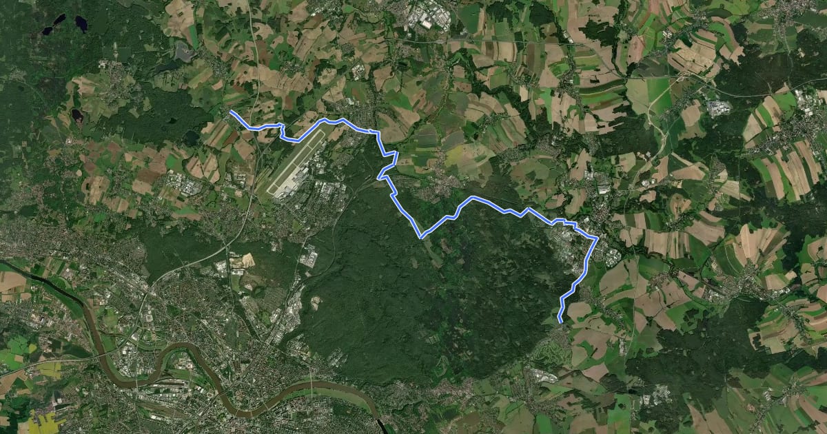 Маршрут Gelber Strich "Volkersdorf-Weixdorf-Ullersdorf" на спутниковом снимке