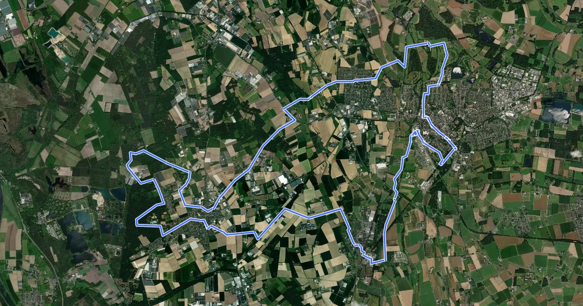 Маршрут Geldern-Route, Grün на спутниковом снимке
