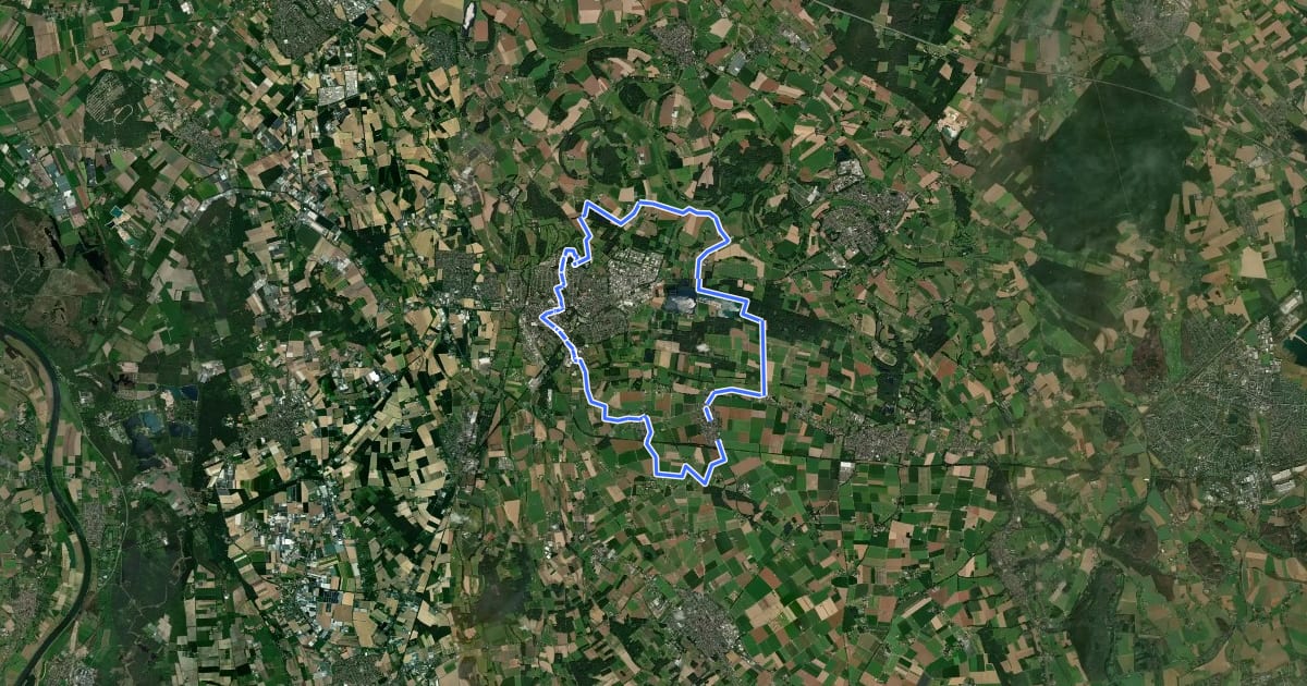 Маршрут Geldern-Route, Rot на спутниковом снимке