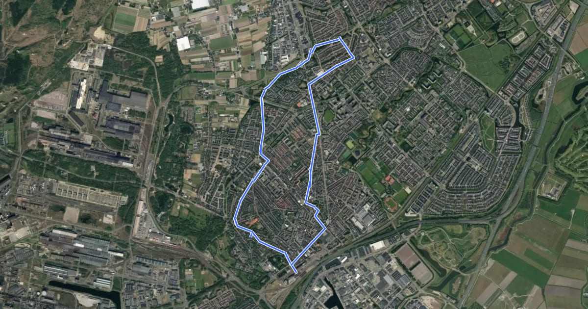 Маршрут Gele route на спутниковом снимке
